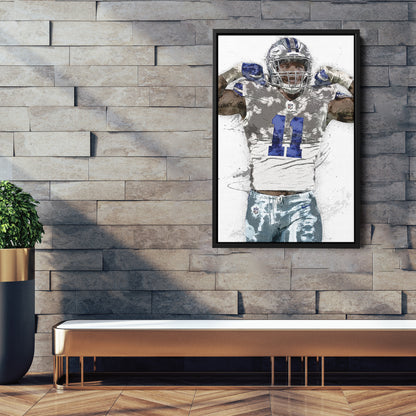 Micah Parsons Canvas Art – Dallas Cowboys Wall Decor