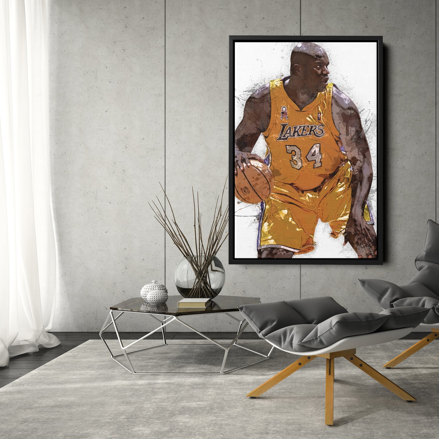 Shaquille O'Neal Canvas Art – Los Angeles Lakers Wall Decor