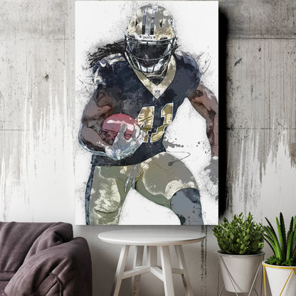 Alvin Kamara Canvas Art – New Orleans Saints Wall Decor
