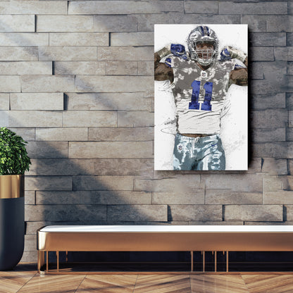Micah Parsons Canvas Art – Dallas Cowboys Wall Decor