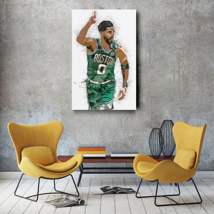 Jayson Tatum Canvas Art – Boston Celtics Superstar Wall Decor