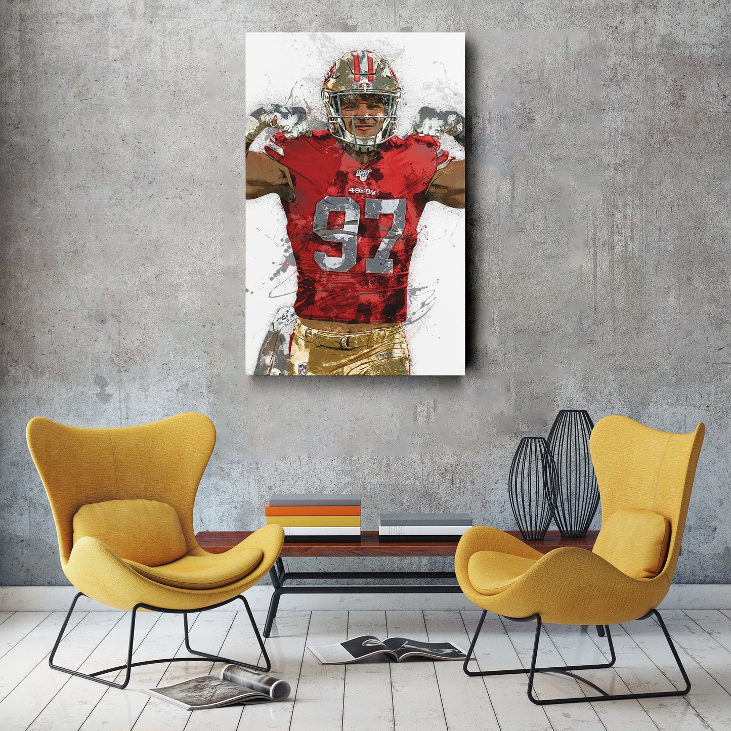 Nick Bosa Canvas Art – San Francisco 49ers Wall Decor