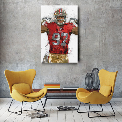 Nick Bosa Canvas Art – San Francisco 49ers Wall Decor