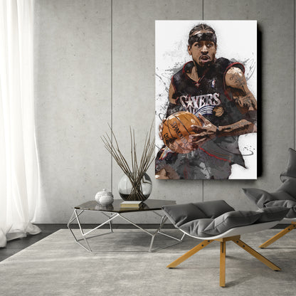 Allen Iverson Canvas Art – Philadelphia 76ers Wall Decor