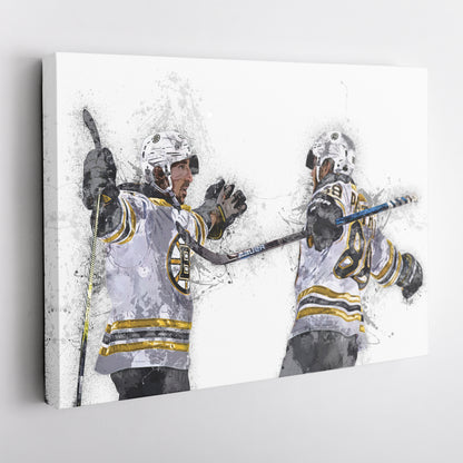 Brad Marchand & David Pastrnak Canvas Art – Boston Bruins Wall Decor