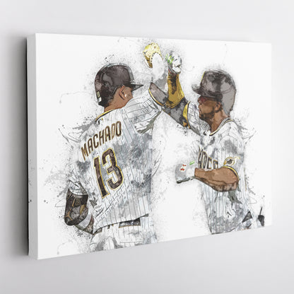 Manny Machado & Juan Soto Canvas Art – San Diego Padres Wall Decor