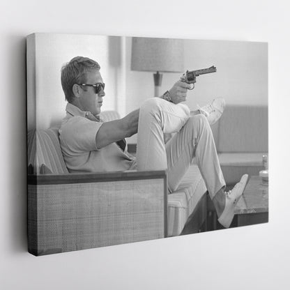Steve McQueen's Revolver Canvas Art - Classic Movie Wall Decor Print