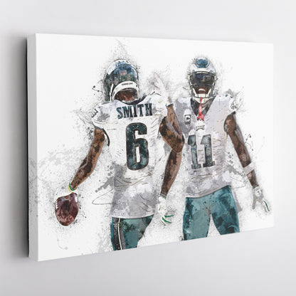 A.J. Brown & DeVonta Smith Canvas Art – Philadelphia Eagles Wall Decor