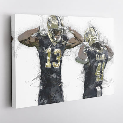 Michael Thomas & Alvin Kamara Canvas Art – New Orleans Saints Wall Decor