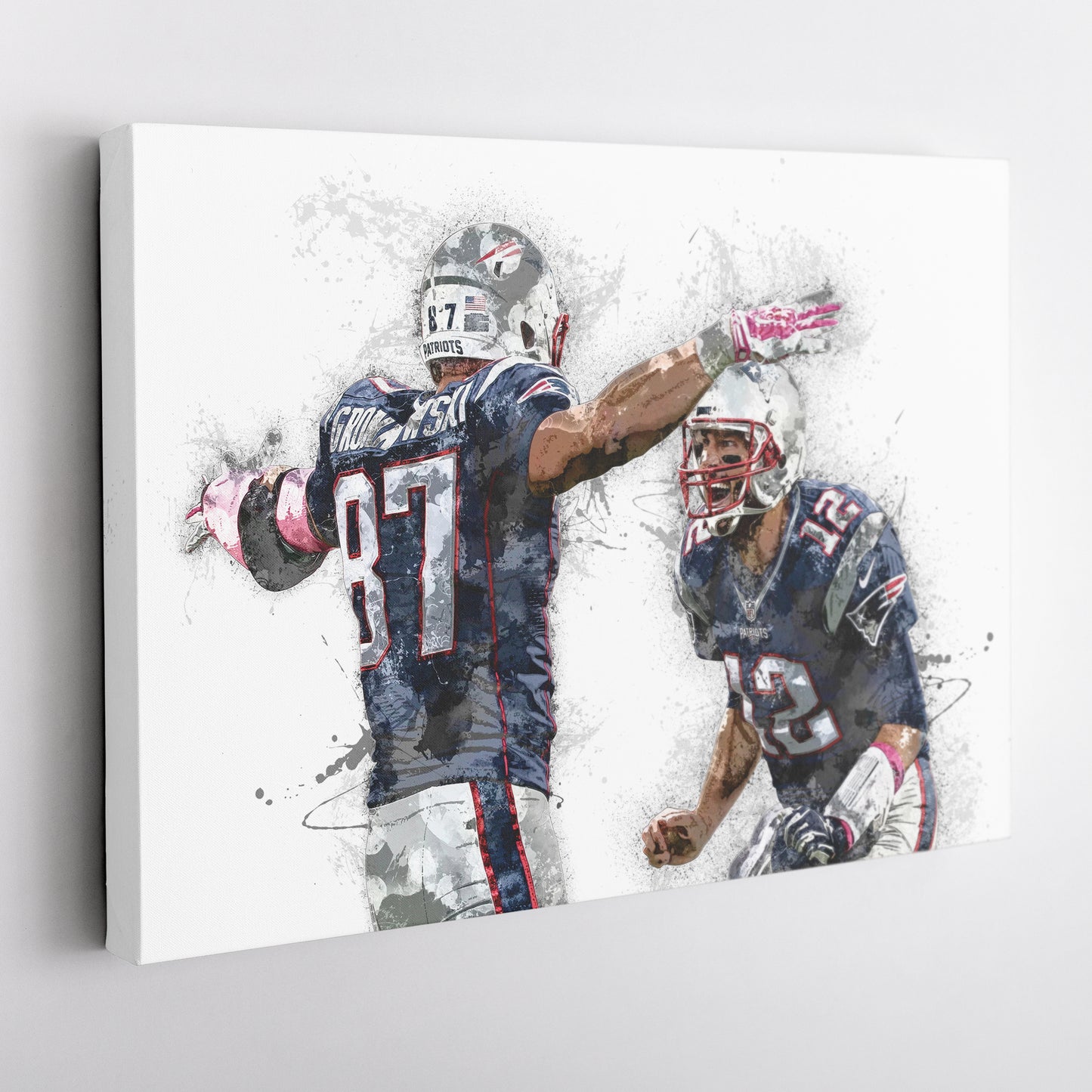 Tom Brady & Rob Gronkowski Canvas Art – New England Patriots Wall Decor
