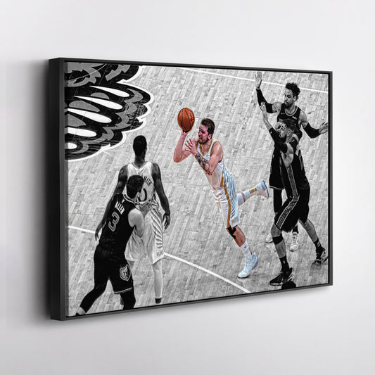 Luka Doncic Canvas Art – Game Winner Floater Decor