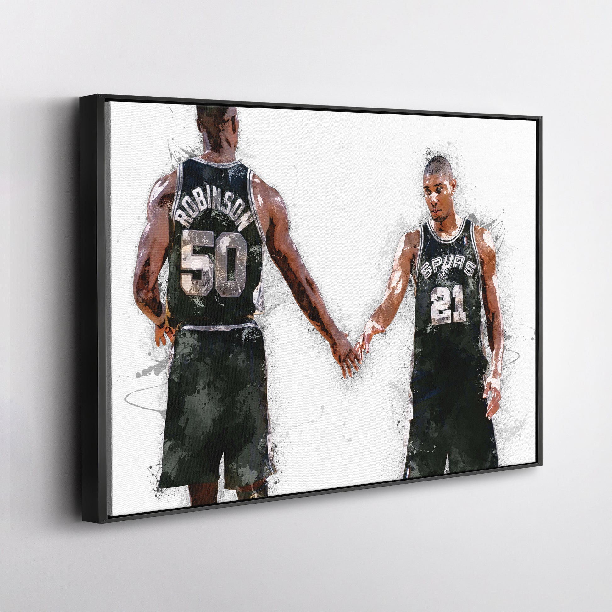 Tim Duncan & David Robinson Canvas Art – San Antonio Spurs Wall Decor