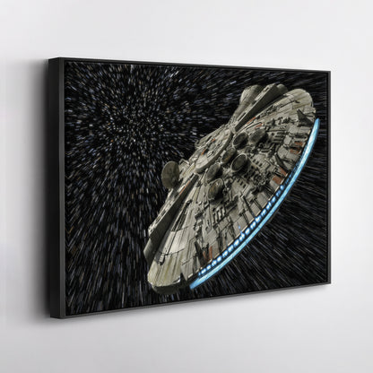 Millennium Falcon Canvas Art - Star Wars Wall Decor Framed Print