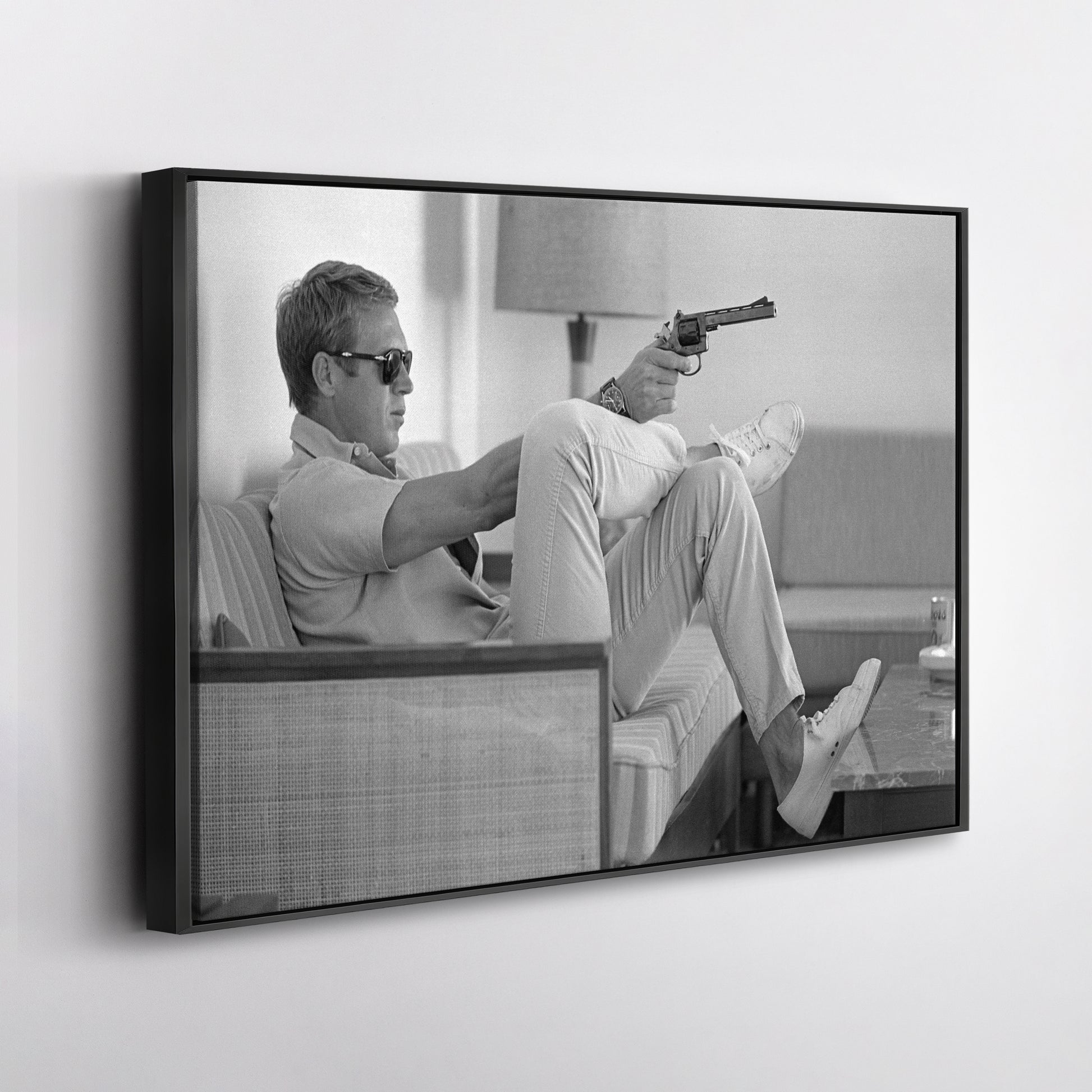 Steve McQueen's Revolver Canvas Art - Classic Movie Wall Decor Print