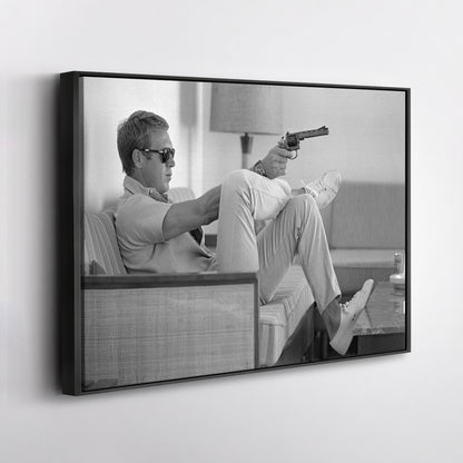 Steve McQueen's Revolver Canvas Art - Classic Movie Wall Decor Print