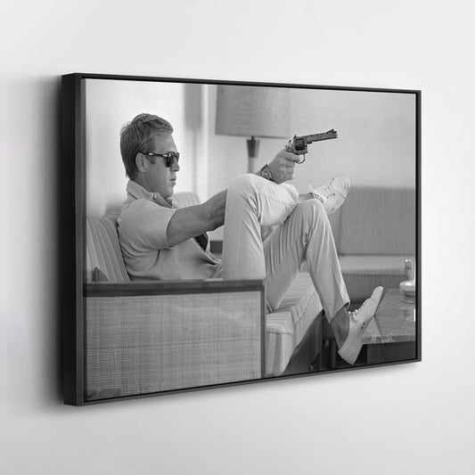 Steve McQueen's Revolver Canvas Art - Classic Movie Wall Decor Print