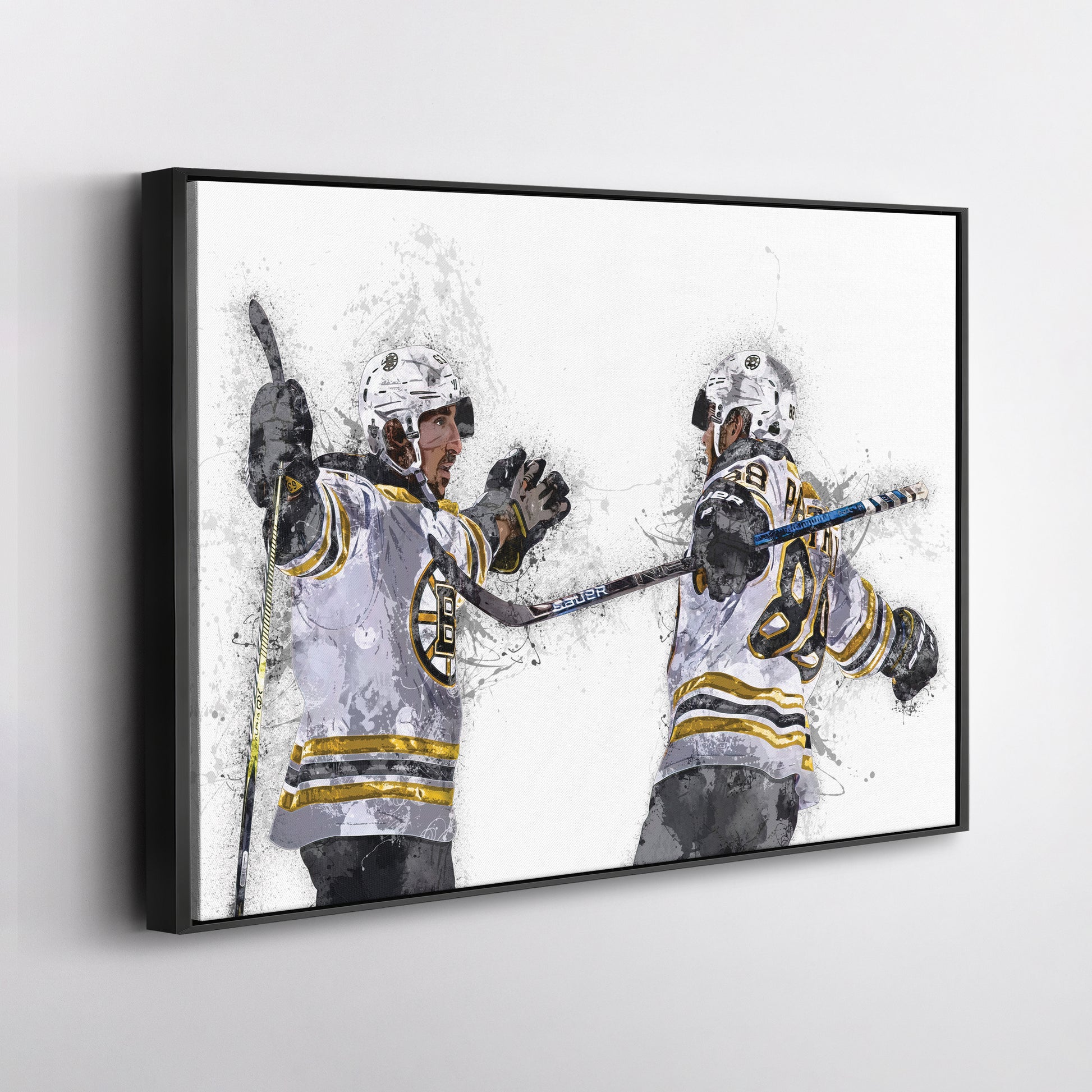 Brad Marchand & David Pastrnak Canvas Art – Boston Bruins Wall Decor