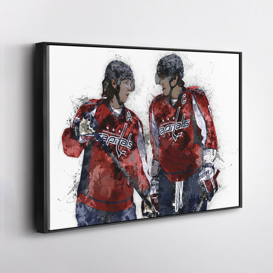 Alex Ovechkin & Nicklas Backstrom Canvas Art – Washington Capitals Wall Decor