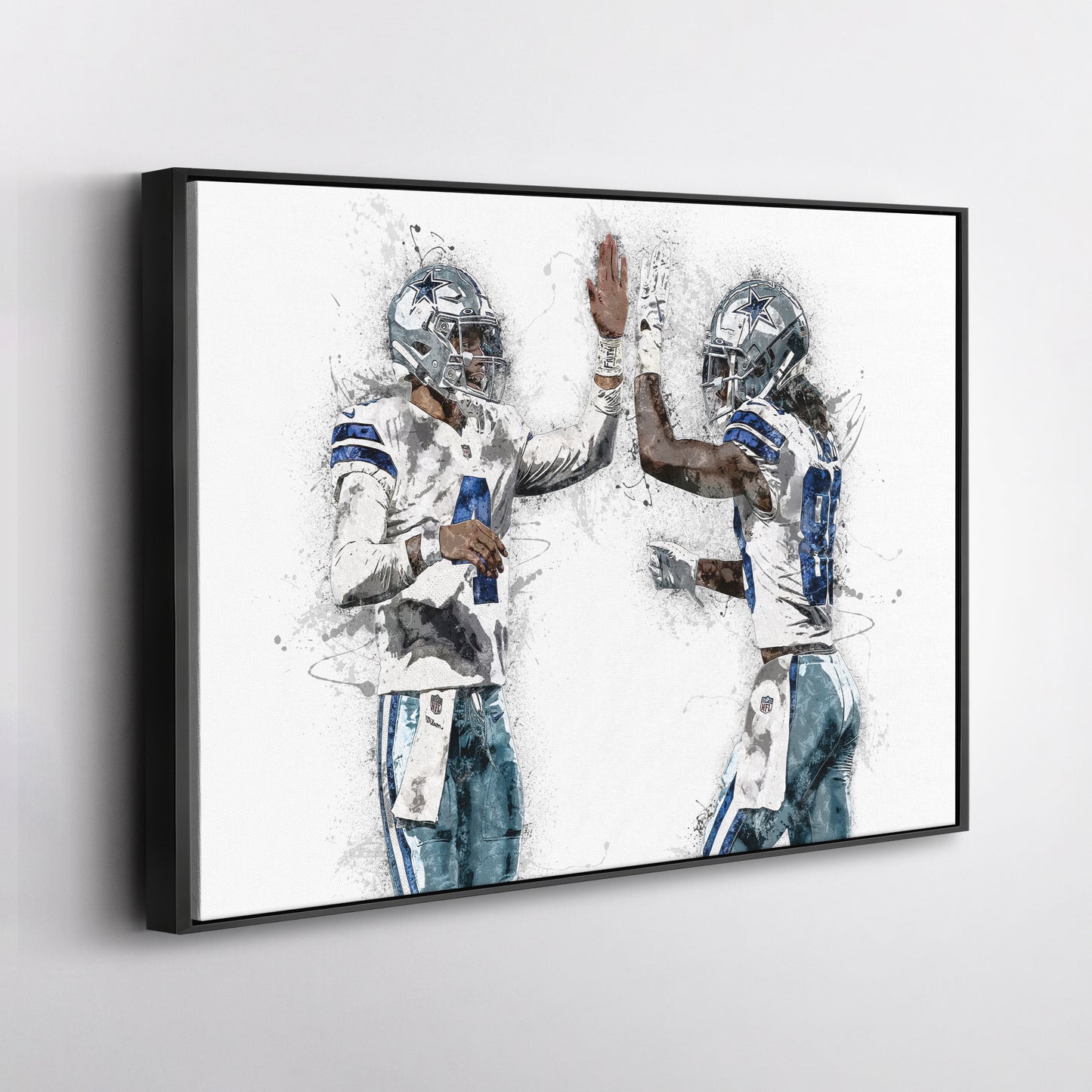 Dak Prescott & CeeDee Lamb Canvas Art – Dallas Cowboys Wall Decor