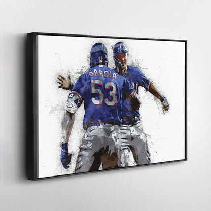 Adolis Garcia & Corey Seager Canvas Art – Texas Rangers Wall Decor
