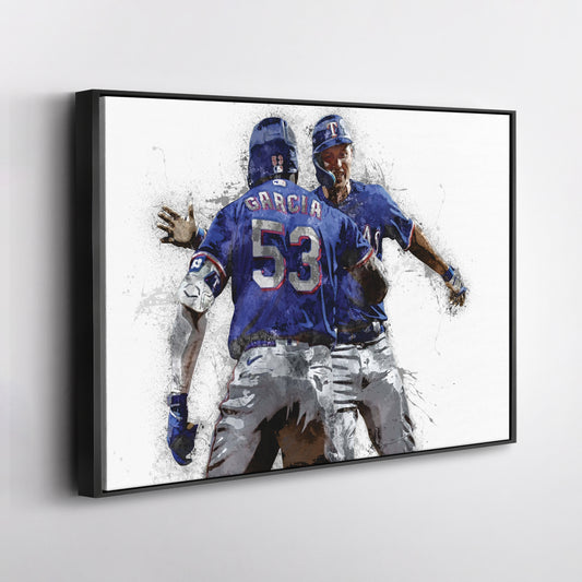 Adolis Garcia & Corey Seager Canvas Art – Texas Rangers Wall Decor