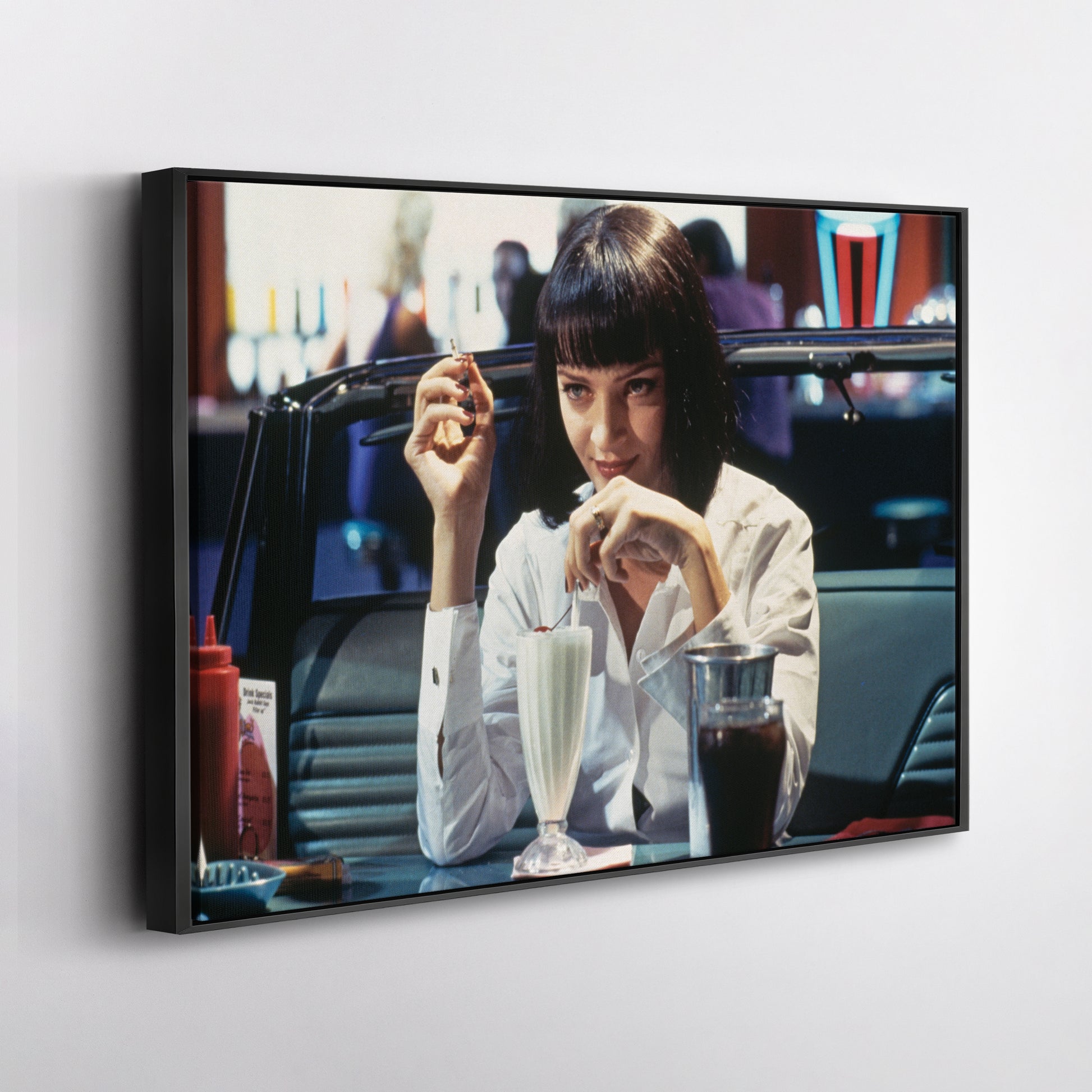 Pulp Fiction Canvas – Uma Thurman Mia Wallace Milkshake Movie Wall Art