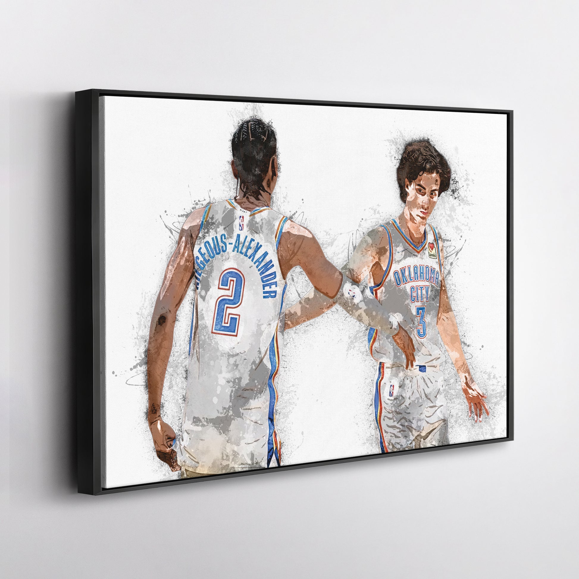 Shai Gilgeous-Alexander & Josh Giddey Canvas Art – Oklahoma City Thunder Wall Decor