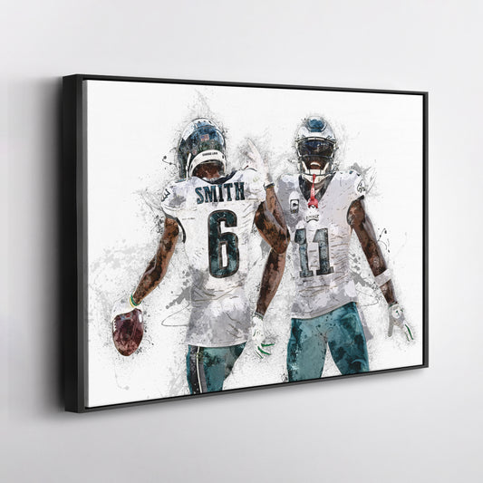 A.J. Brown & DeVonta Smith Canvas Art – Philadelphia Eagles Wall Decor