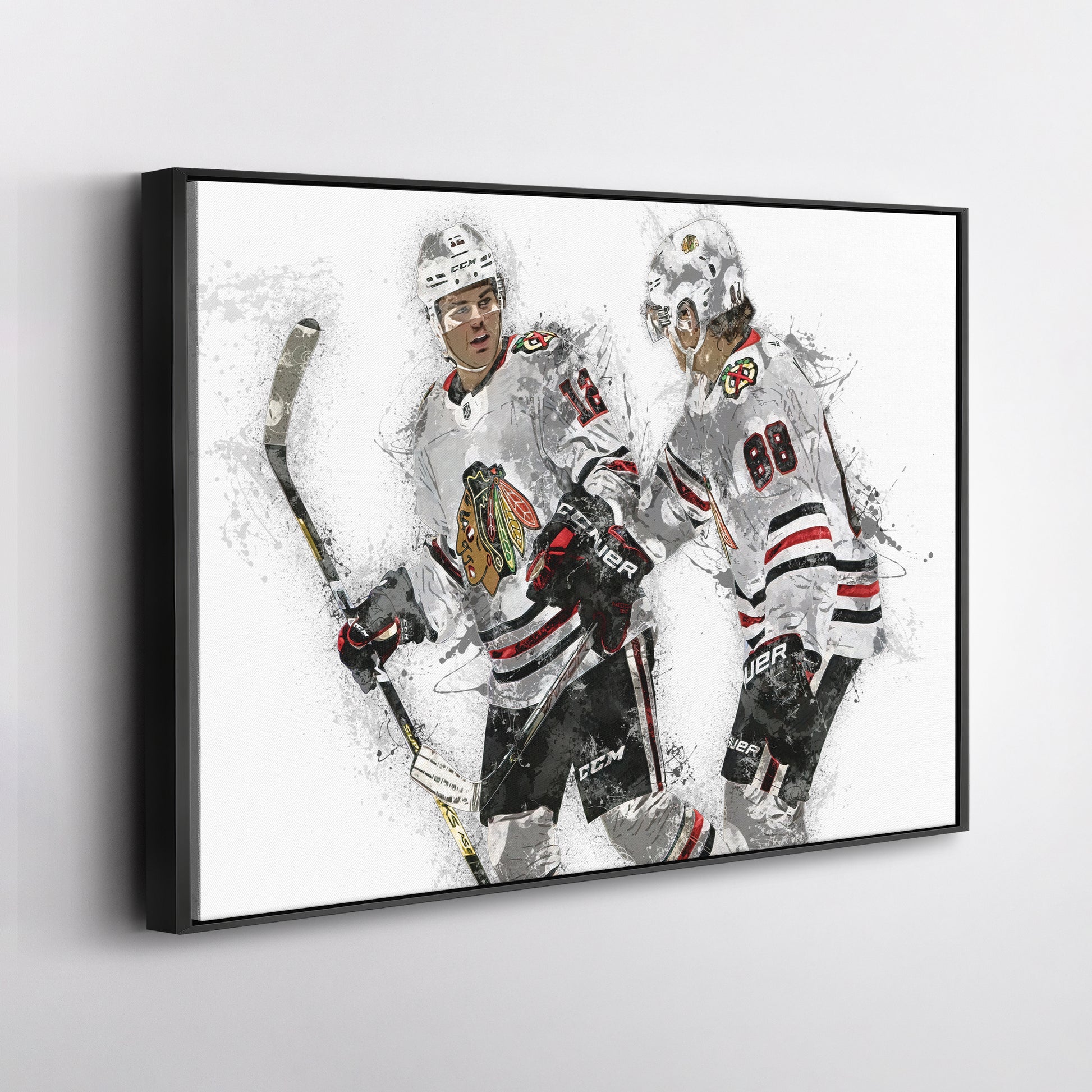 Alex DeBrincat & Patrick Kane Canvas Art – Detroit Red Wings Wall Decor
