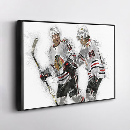 Alex DeBrincat & Patrick Kane Canvas Art – Detroit Red Wings Wall Decor