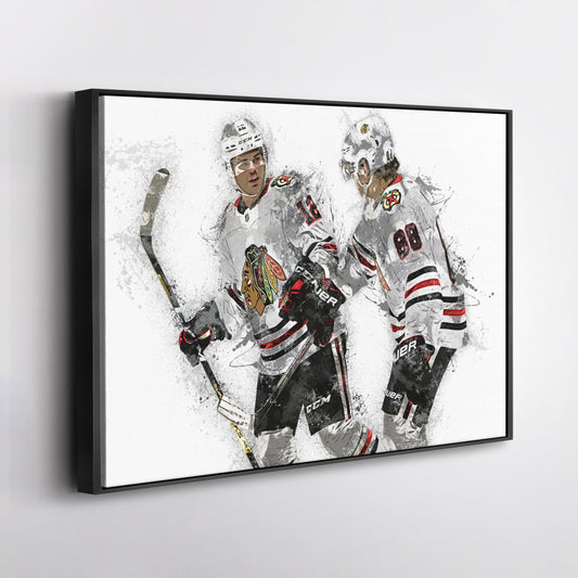 Alex DeBrincat & Patrick Kane Canvas Art – Detroit Red Wings Wall Decor
