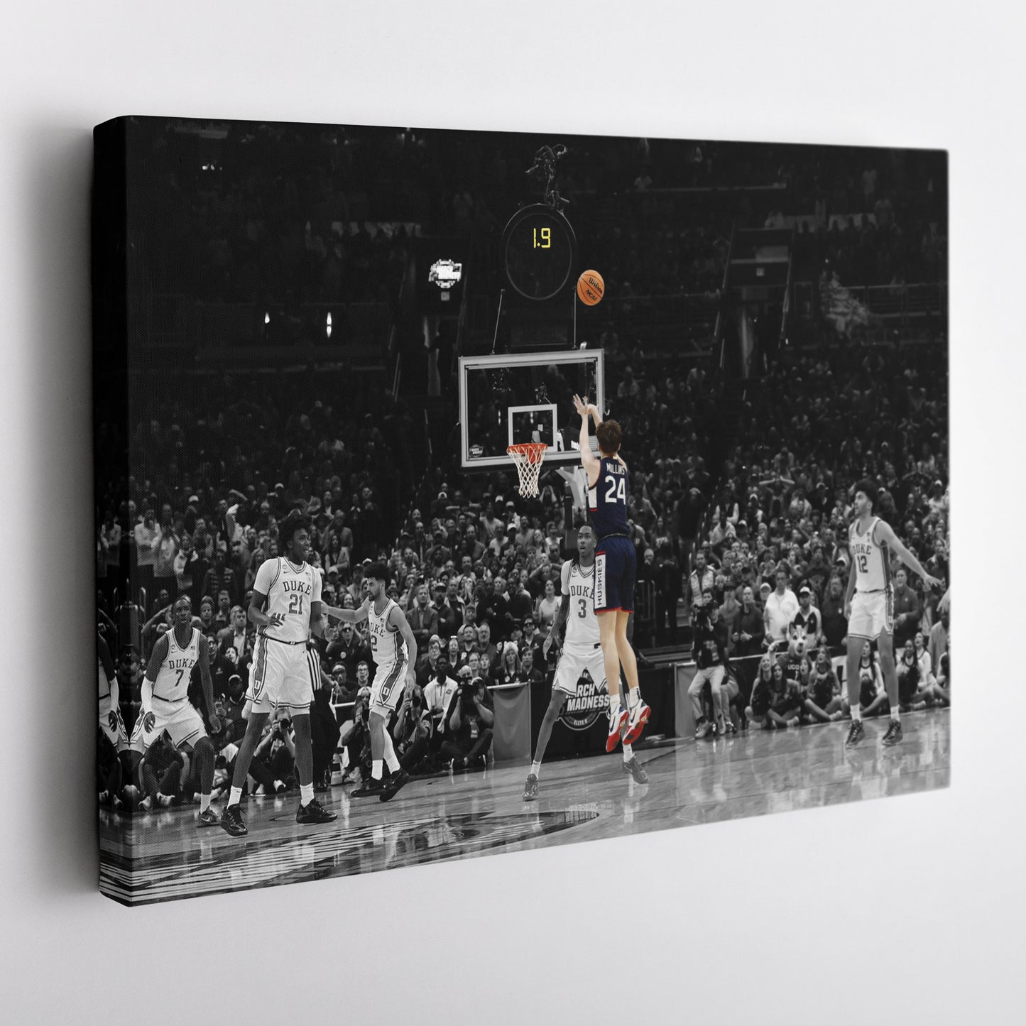 Braylon Mullins Buzzer Beater Canvas – Huskies vs Duke UConn Wall Art Decor