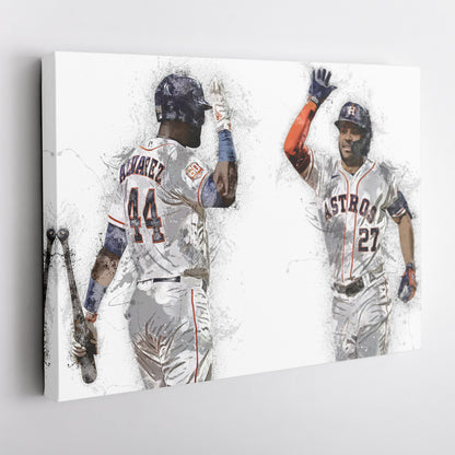 Yordan Alvarez & Jose Altuve Canvas Art – Houston Astros Wall Decor
