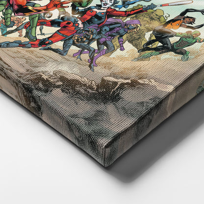 DC Superheroes Canvas Wall Art – Comics Print for Kids Room