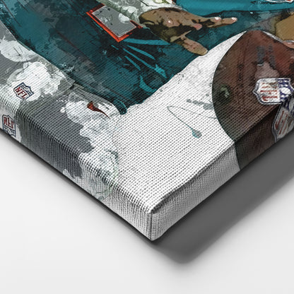 Tua Tagovailoa Canvas Art – Miami Dolphins Wall Decor