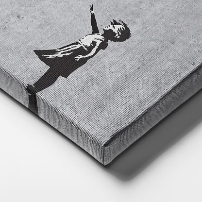 Michael Jordan Banksy Balloon Girl Canvas Art - NBA Street Art Decor