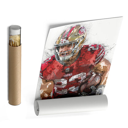 Christian McCaffrey Canvas Art – San Francisco 49ers Wall Decor