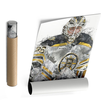 Linus Ullmark Canvas Art – Boston Bruins Wall Decor
