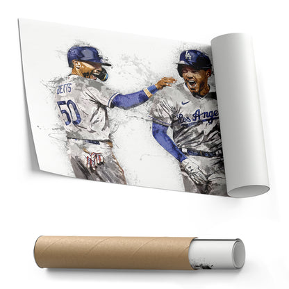 Freddie Freeman & Mookie Betts Canvas Art – Los Angeles Dodgers Wall Decor
