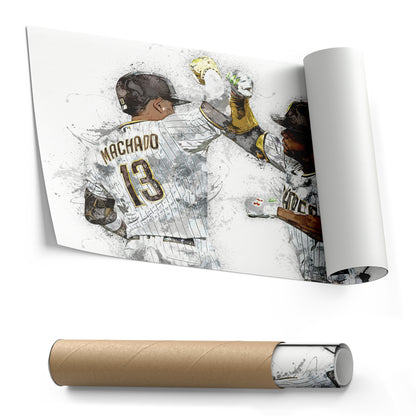 Manny Machado & Juan Soto Canvas Art – San Diego Padres Wall Decor