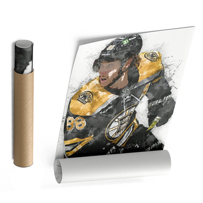 David Pastrnak Canvas Art – Boston Bruins Wall Decor