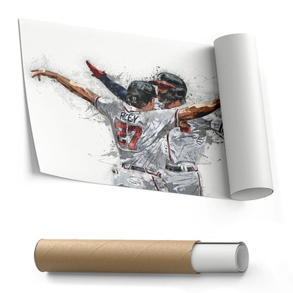 Austin Riley & Dansby Swanson Canvas Art – Atlanta Braves Wall Decor