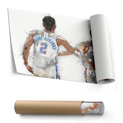 Shai Gilgeous-Alexander & Josh Giddey Canvas Art – Oklahoma City Thunder Wall Decor