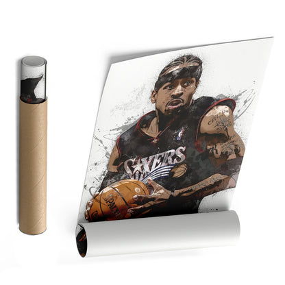 Allen Iverson Canvas Art – Philadelphia 76ers Wall Decor