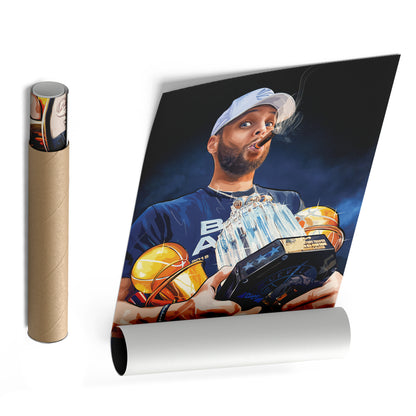 Stephen Curry Canvas – NBA Wall Art for Kids Decor