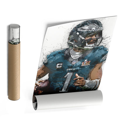Jalen Hurts Canvas Art - Philadelphia Eagles Wall Decor