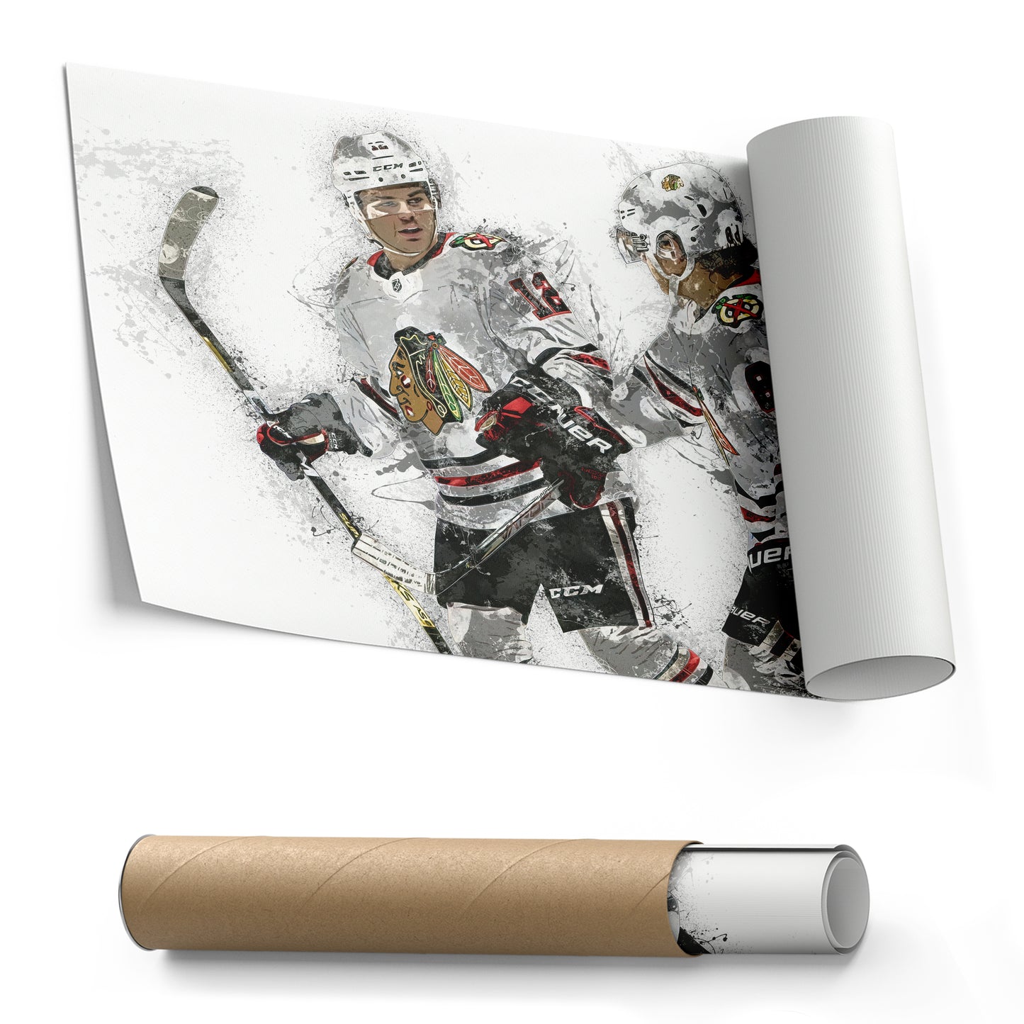 Alex DeBrincat & Patrick Kane Canvas Art – Detroit Red Wings Wall Decor