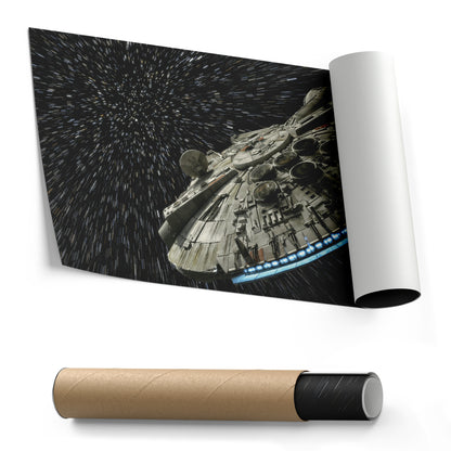 Millennium Falcon Canvas Art - Star Wars Wall Decor Framed Print
