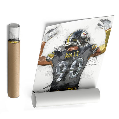 T.J. Watt Canvas Art – Pittsburgh Steelers Wall Decor