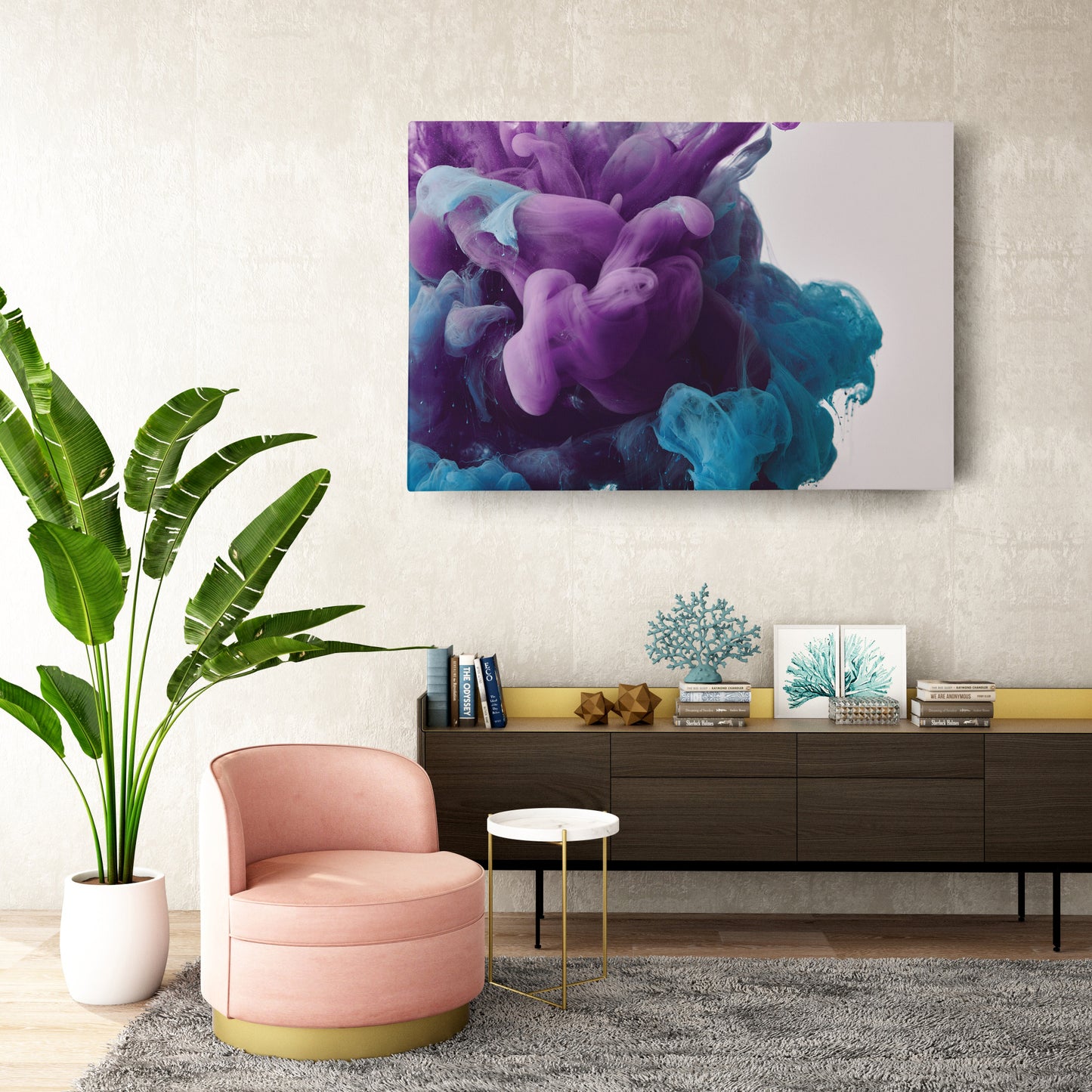 Cloud Poster Abstract Colorful Canvas Wall Art Home Decor Framed Art